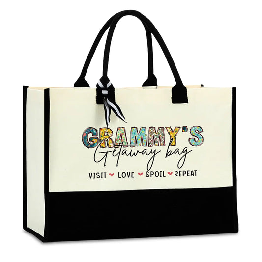 Grandma's Favorite Canvas Tote - Flowers & Waterproof